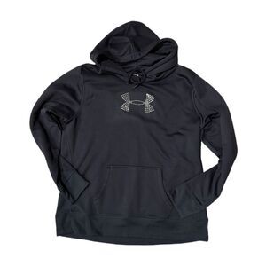Under Armour Black Hoodie with Silver Grommet Logo